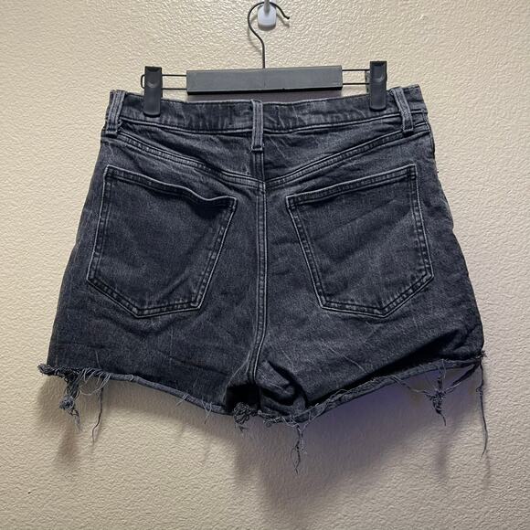 Abercrombie & Fitch High Rise 4" Cut Off Short Black Denim Jean Short 8 Sz 29 - Picture 3 of 6